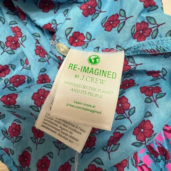 J.Crew‎ Classic Popover Womens Floral Block Print Half Button Down Shirt Size XS - Picture 5 of 6
